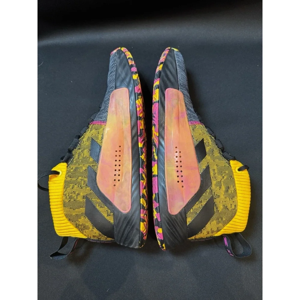 Adidas Dame 5 EF9367 Core Black Active Gold Shock Pink Men's Size 13 Shoes